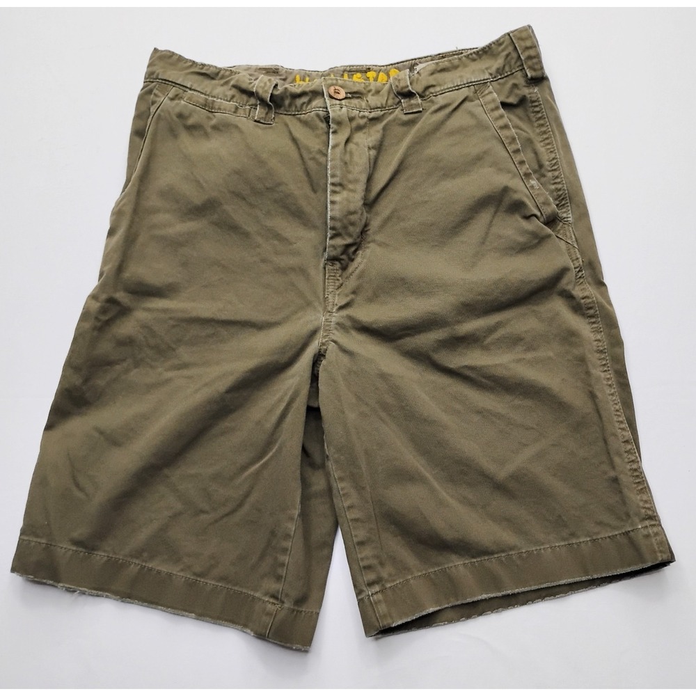 Hollister Shorts Baggy Green Distressed Grunge Cargo Button Vintage Y2K Mens 33‎